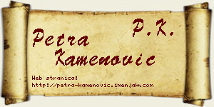 Petra Kamenović vizit kartica
